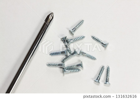 screwdriver and wood screw screwdriver and wood screw 131632616