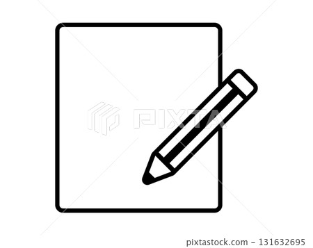 Blank paper and pencil icon monochrome Blank paper and pencil icon monochrome 131632695