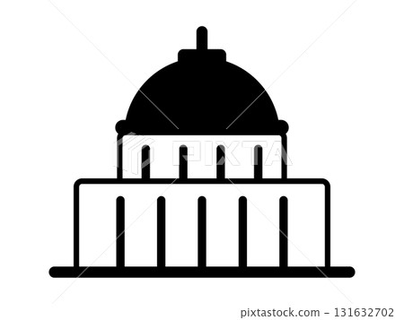國會議事堂的單色圖標 131632702