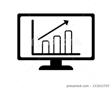 Monitor and graph icon monotone Monitor and graph icon monotone 131632707