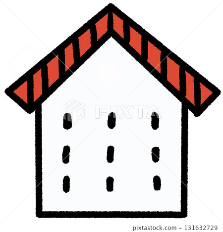 Simple house icon with red roof 131632729