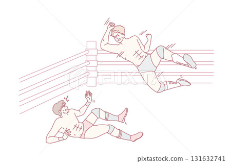 Men fight on mma ring 131632741