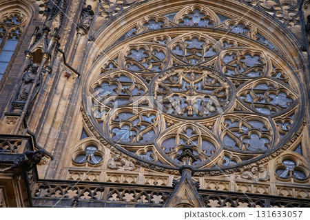 Facade of St Vitus Cathedra in Prague Castle 131633057