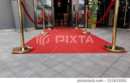 Red carpet entrance scene. Red carpet entrance scene. 131633091
