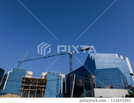 Construction site with cranes Construction site with cranes 131633092