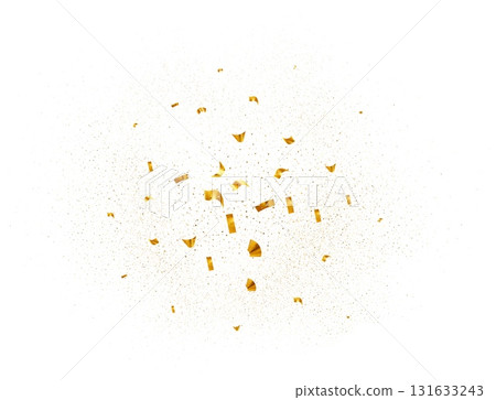 Flying gold realistic confetti tinsel. Explosion on carnival party, fireworks holiday event, surprise birthday, decoration greeting card for Christmas, New Year, Valentines, vector invitation Wedding Flying gold realistic confetti tinsel. Explosion on carnival party, fireworks holiday event, surprise birthday, decoration greeting card for Christmas, New Year, Valentines, vector invitation Wedding 131633243