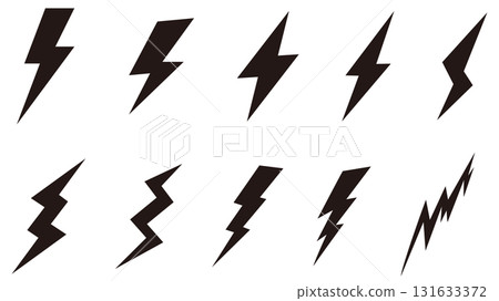 Lightning icon illustration set (black) 131633372