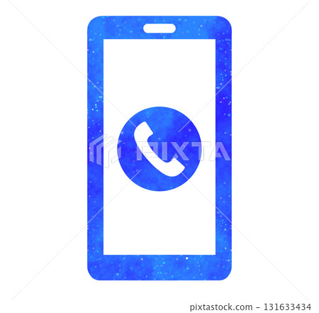 Blue starry sky | Smartphone with phone icon 131633434