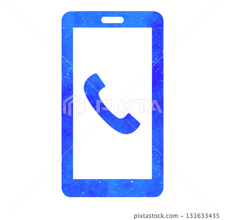 Blue starry sky | Smartphone with phone icon 131633435