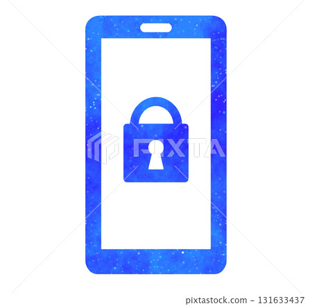 Blue starry sky | Lock symbol and smartphone 131633437