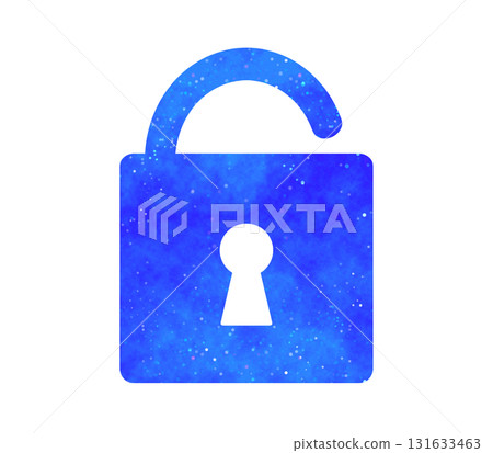Blue starry sky | Open padlock symbol 131633463