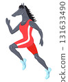 Year of the Horse New Year's card material - Track and field athletes 131633490