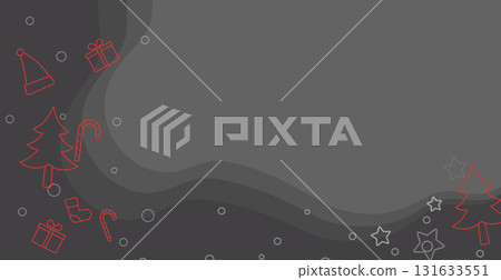 Christmas dark background with cute item, Gift boxes, Christmas trees and decorations, Suitable for Christmas designs, Greeting cards and graphics. Vector design illustration. 131633551