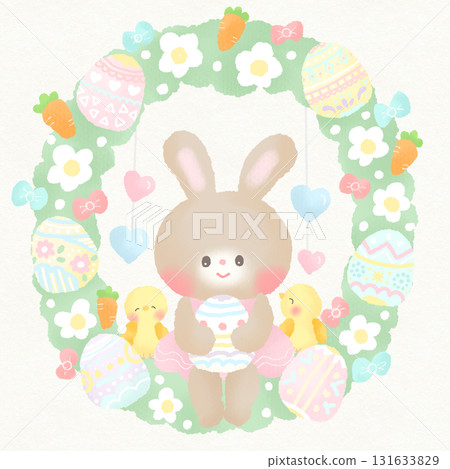 Easter_Easter Cute Rabbit Egg Wreath Easter_Easter Cute Rabbit Egg Wreath 131633829