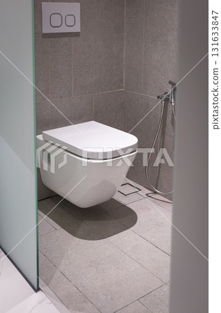 Toilet bowl in the bathroom 131633847