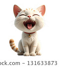 3D animated character, a laughing cream-colored cat, clip art, illustration, png 131633873
