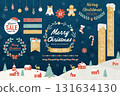 聖誕水彩畫框套裝，聖誕背景 131634130