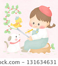 Drawing girl_Illustrator Painter Little bird Dog Drawing girl_Illustrator Painter Little bird Dog 131634631