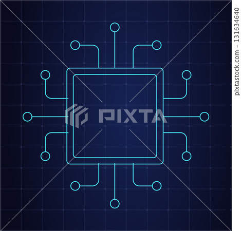 AI circuit board line icon, simple Electric processor chip, Artificial intelligence AI processor. CPU future tech symbol. AI circuit board line icon, simple Electric processor chip, Artificial intelligence AI processor. CPU future tech symbol. 131634640
