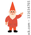 Red Garden Gnome. Vector flat illustration. 131634765