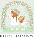 Rose Garden._Rose Girl Boy Arch Rose Garden._Rose Girl Boy Arch 131634979