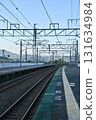Image of train tracks at a station Image of train tracks at a station 131634984
