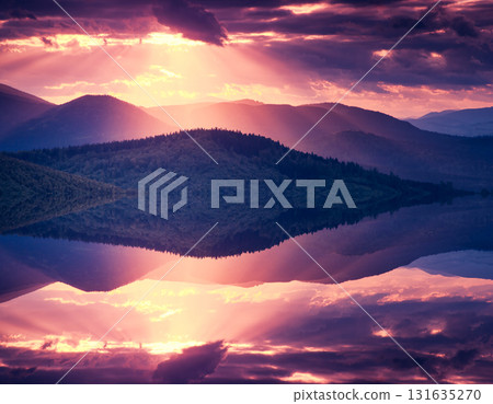 mountains landscape at sunset mountains landscape at sunset 131635270