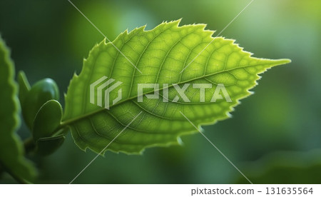 Green Leaf Vein Macro Background 131635564