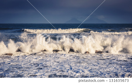 Stormy weather on the beach Stormy weather on the beach 131635673