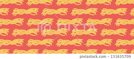 Ramen noodles seamless pattern for Asian and Japanese restaurants. Traditional cuisine design for menus, branding, advertising, packaging, and prints Ramen noodles seamless pattern for Asian and Japanese restaurants. Traditional cuisine design for menus, branding, advertising, packaging, and prints 131635709
