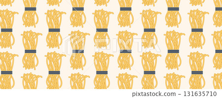 Ramen noodles seamless pattern for Asian and Japanese restaurants. Traditional cuisine design for menus, branding, advertising, packaging, and prints Ramen noodles seamless pattern for Asian and Japanese restaurants. Traditional cuisine design for menus, branding, advertising, packaging, and prints 131635710