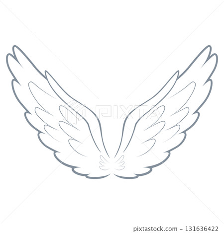 White Wings Icon Cartoon Vector Illustration Isolated on White Background 131636422