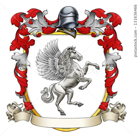 Coat of Arms Crest Pegasus Heraldic Knight Shield Coat of Arms Crest Pegasus Heraldic Knight Shield 131636466