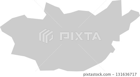 Simple map of Mongolia (gray) 131636717