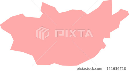 Simple map of Mongolia (red) 131636718