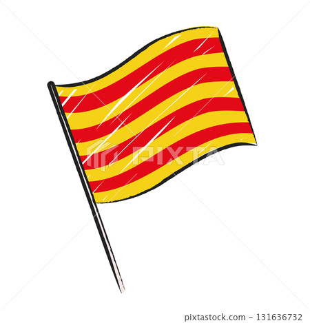 Catalonia Flag Cartoon Vector Illustration Isolated on White Background Catalonia Flag Cartoon Vector Illustration Isolated on White Background 131636732