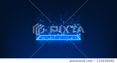 Futuristic layered square shapes representing technological structure, data layers, and digital innovation, showing the connection between each level of modern technology 131636840