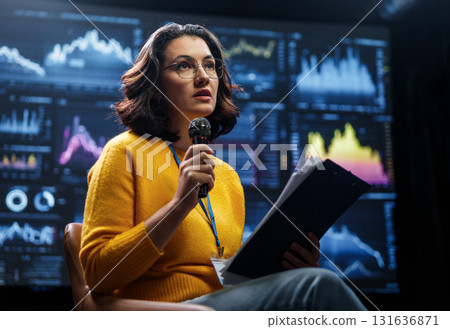 woman is giving a presentation at conference 131636871