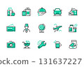 Budget categories - set of line design style icons 131637227
