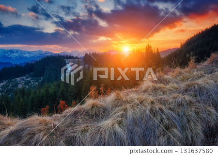 sunset in the mountains sunset in the mountains 131637580
