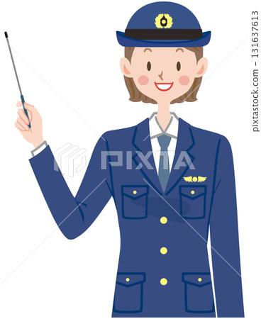 一名女警官解釋的插圖 131637613