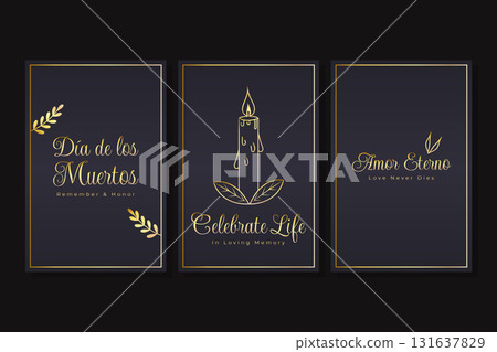 Dia de los Muertos Minimal Poster Set. 131637829