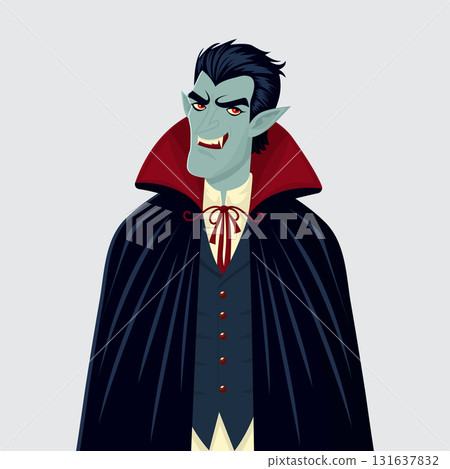 Vampire Character Vector Flat Illustration. 131637832