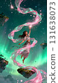 Sky girl harvest weaving aurora silk scarf 131638073