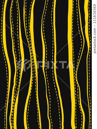 Abstract black and yellow wavy stripe vector 131638369