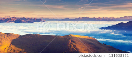 Amazing sunset in the mountains 131638551