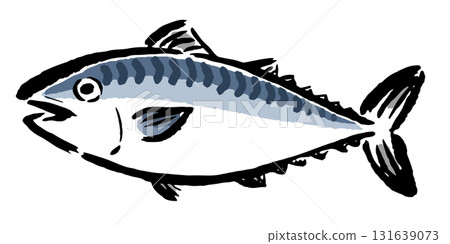 簡單可愛的筆觸鯖魚 簡單可愛的筆觸鯖魚 131639073