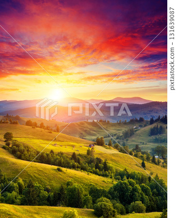 sunny mountain landscape sunny mountain landscape 131639087