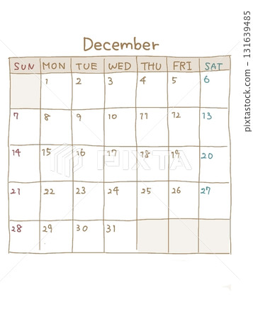 十二月曆(手寫風格) 十二月曆(手寫風格) 131639485