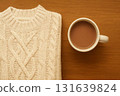 Sweater and coffee 131639824